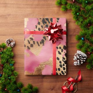 Girly Gold Pink Leopard