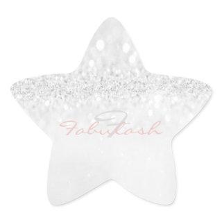 Girly Monogram Sparkly Glitter Pink Star Gray Star Sticker