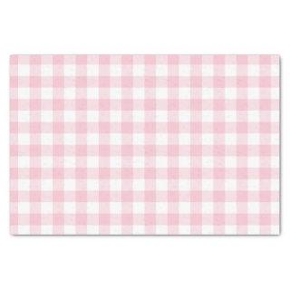 Girly Pastel Pink Gingham Plaid Tissue Paper