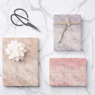 Girly Peach Glam Gold Leopard Print Watercolor  Sheets