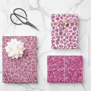 Girly Pink Glitzy Glam Glitter Leopard Print    Sheets
