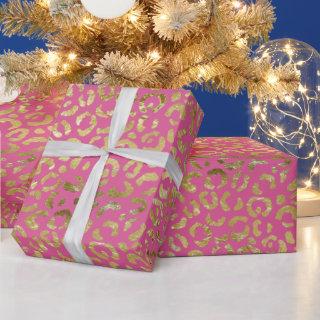 Girly Pink Gold Glam Leopard