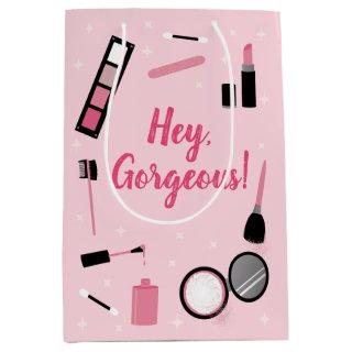 Girly Pink Makeup Glamour Birthday Medium Gift Bag