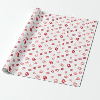 Girly Red Pink Lipstick Kisses Pattern