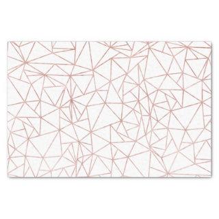 Girly Rose Gold Geometric Copper Polygon Tissue Paper
