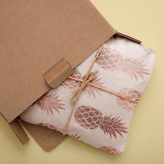 Girly Tropical Rose Gold Summer Pineapples Pattern Tissue Paper