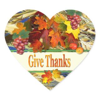Give thanks ~  Heart Sticker