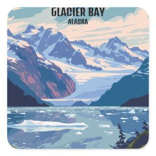 Glacier Bay National Park Alaska Vintage Travel Square Sticker