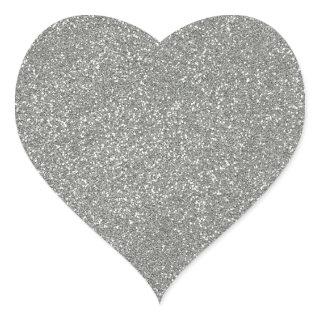 Glacier Gray with faux Glitter Heart Sticker