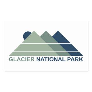 Glacier National Park Mountain Sun Rectangular Sticker