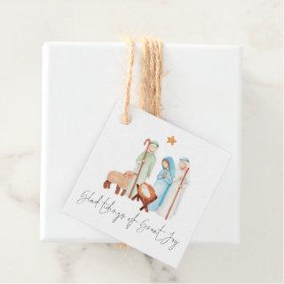 Glad Tidings Of Great Joy Nativity Scene Name Favor Tags