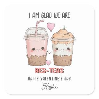 Glad We Are Bes-teas KID Valentines Day Classroom Square Sticker