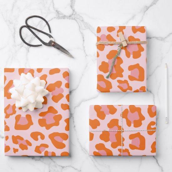Glam Cheetah Print Pattern in Orange and Pink  Sheets