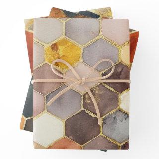 Glam Honey Comb Blush Champagne Abstract  Sheets