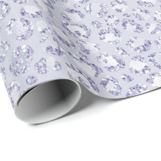 Glam Lavender Lilac Purple Leopard Print Glitter