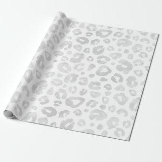 Glam Leopard Print Chic Trendy White Silver