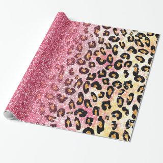 Glam Pink Glitter Leopard Pattern