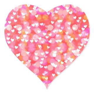 Glam pink heart pattern Valentine sticker
