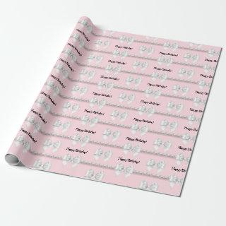 Glam Pink Tiffany Theme Bougie White Bow Pearls