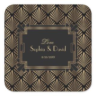 Glam Roaring 20's Great Gatsby Art Deco Wedding Square Sticker