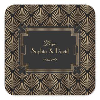 Glam Roaring 20's Great Gatsby Art Deco Wedding Square Sticker