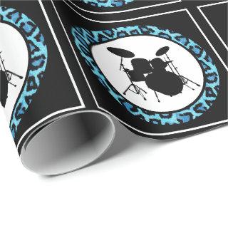 Glam Rock Drummer Leopard Drum Kit Musician Gift