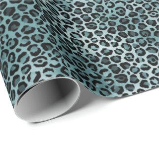 Glam Turquoise Teal Blue Leopard Print