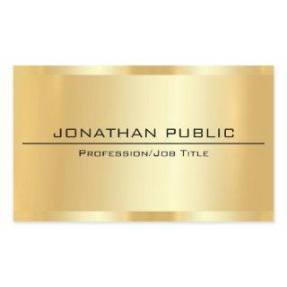 Glamorous Faux Gold Metallic Look Modern Design Rectangular Sticker