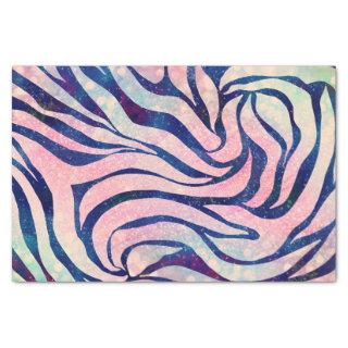 Glamorous Holographic Glitter Blue Zebra Stripes Tissue Paper