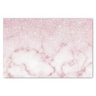 Glamorous Pink White Glitter Marble Gradient Ombre Tissue Paper