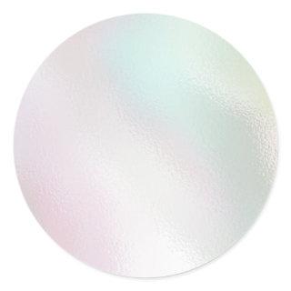 Glamorous Romantic iridescent  pearl holographic Classic Round Sticker