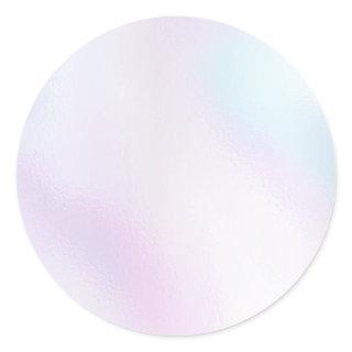 Glamorous Romantic iridescent  pearl holographic Classic Round Sticker