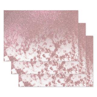 Glamorous Sparkly Rose Gold Glitter Marble Ombre  Sheets