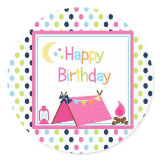 Glamping party stickers