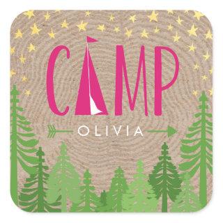 Glamping Personalized Sticker