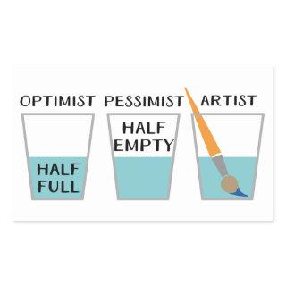 Glass Half Full Funny Meme Rectangular Sticker