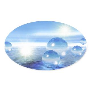 Glass Spheres Oval Sticker