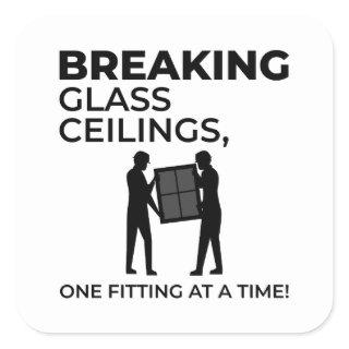 Glazier Window Glass Fitting Fitter Glasswork Square Sticker