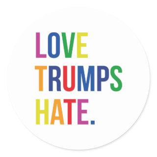GLBT Love Trumps Hate Classic Round Sticker