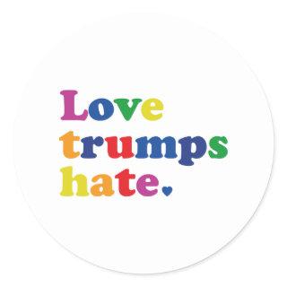 GLBT Love Trumps Hate Classic Round Sticker