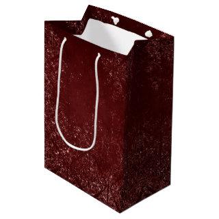 Glimmery Henna Grunge | Dark Blood Red Damask Medium Gift Bag