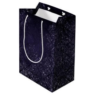 Glimmery Indigo Grunge | Midnight Purple Damask Medium Gift Bag