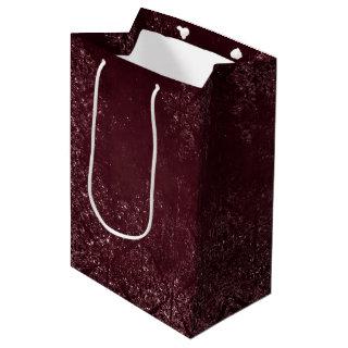 Glimmery Wine Grunge | Sangria Bordeaux Damask Medium Gift Bag
