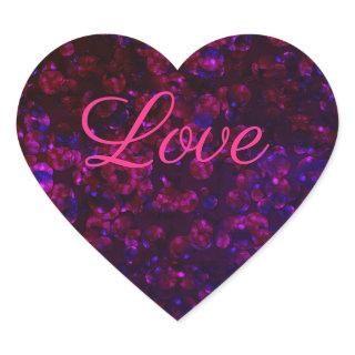 Glitter bokeh sparkle print heart sticker