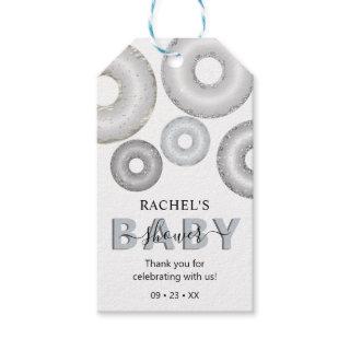 Glitter Donut Baby Sprinkle Baby Boy Shower Gift Tags