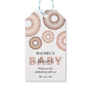 Glitter Donut Baby Sprinkle Girl Baby Shower Gift Tags