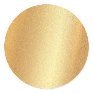 Glitter Effect Faux Gold Blank Template Glam Top Classic Round Sticker