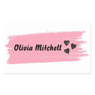 Glitter girly Waterproof Long Name Rectangular Sticker