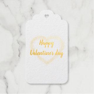 Glitter Heart Happy Valentine's Day Foil Gift Tags