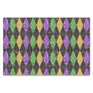 Glitter Mardi Gras Harlequin Argyle Tissue Paper